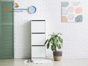 metal storage shelves with doors