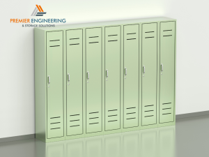 metal storage shelves with doors