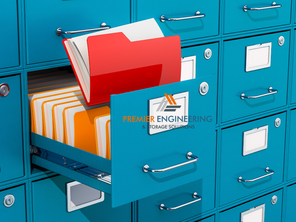 metal storage cabinet with shelves