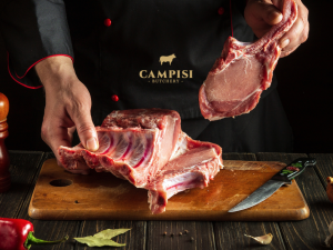 Butcher Sydney portioning beef for family meals