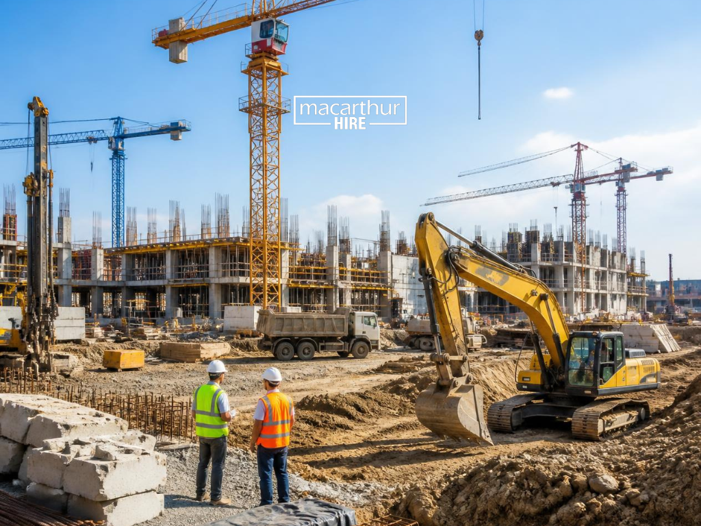 Equipment hire Camden machinery ready for construction work