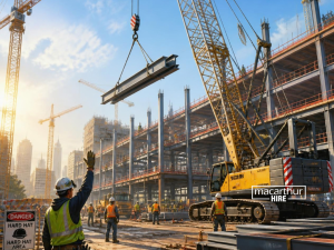 Construction equipment operating on uneven ground conditions