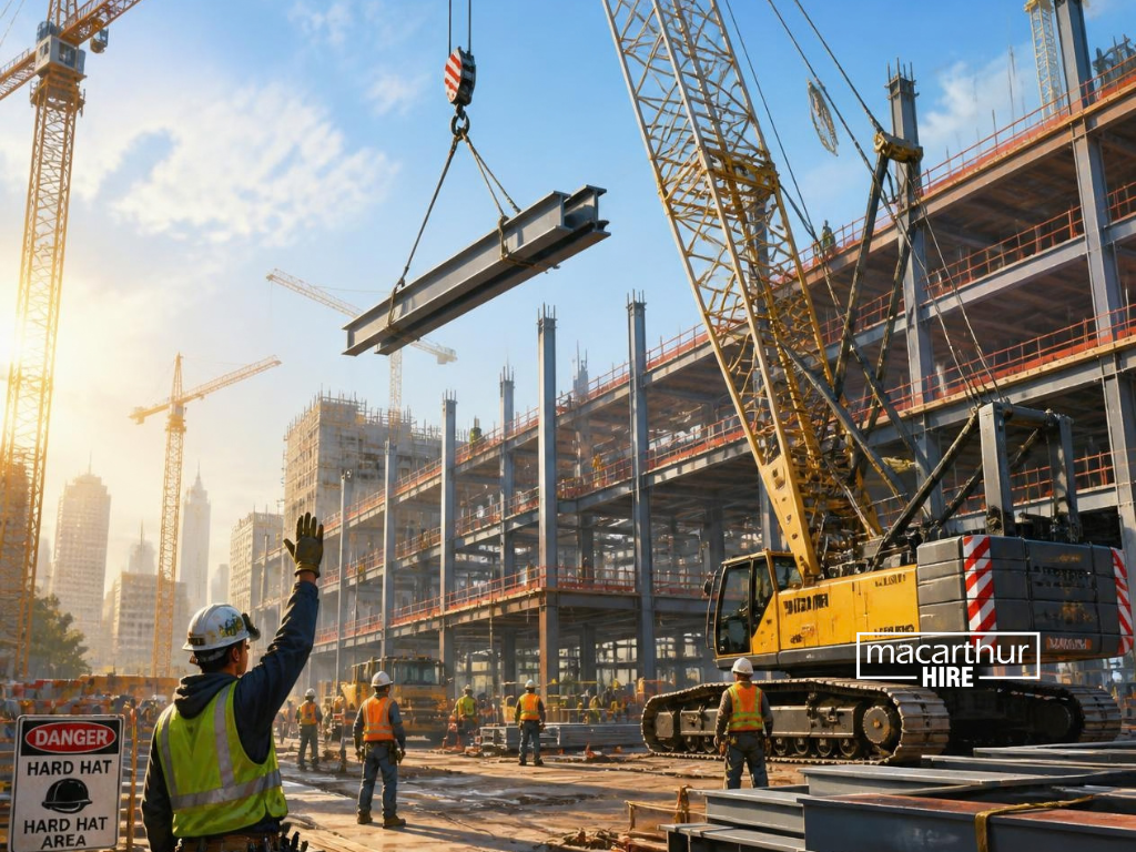 Construction equipment operating on uneven ground conditions