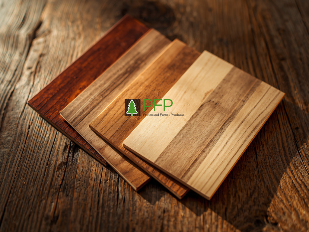 Timber veneer suppliers displaying wood veneer samples