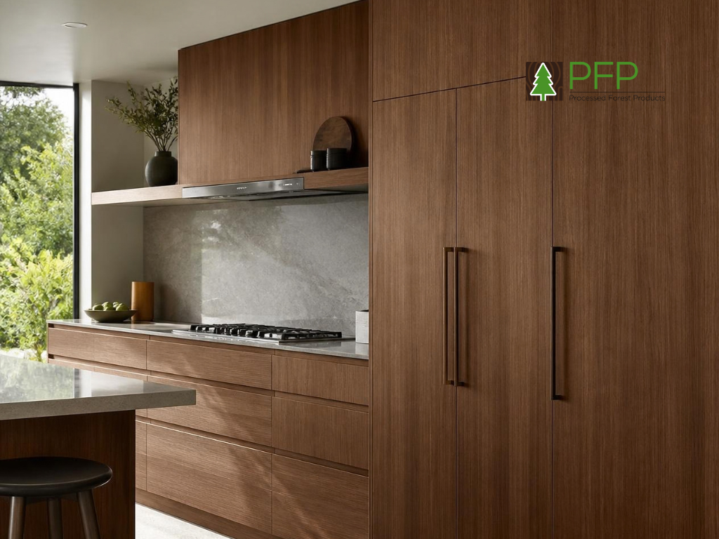 Walnut wood veneer for dark cabinetry