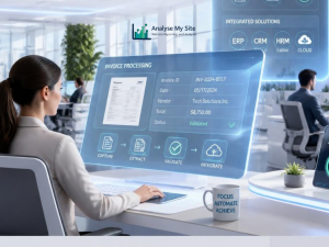 Business team comparing AI chatbots, Voice Over IP integration and e-commerce technology options